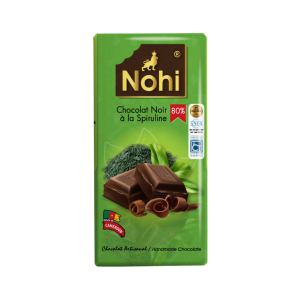 Choco Nohi - 80% Dark Chocolate Bar with Spirulina, 100g