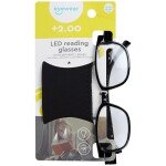 Eyewear - Lunette de lecture prêtes à l'emploi avec éclairage LED, +2.00